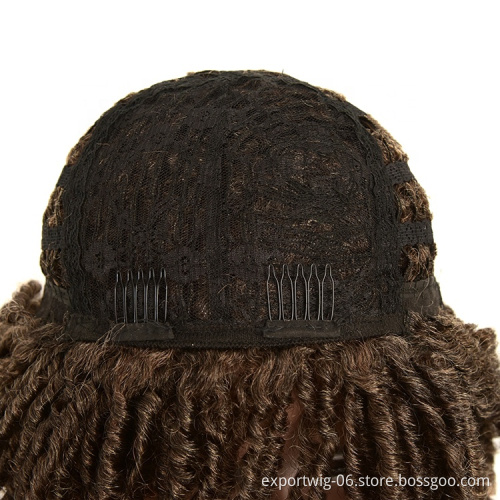 Short Curly Synthetic Blonde Wigs Hairstyles Black Wig Short Hair Afro Kinky Curly Wigs With Bangs For Black Women African